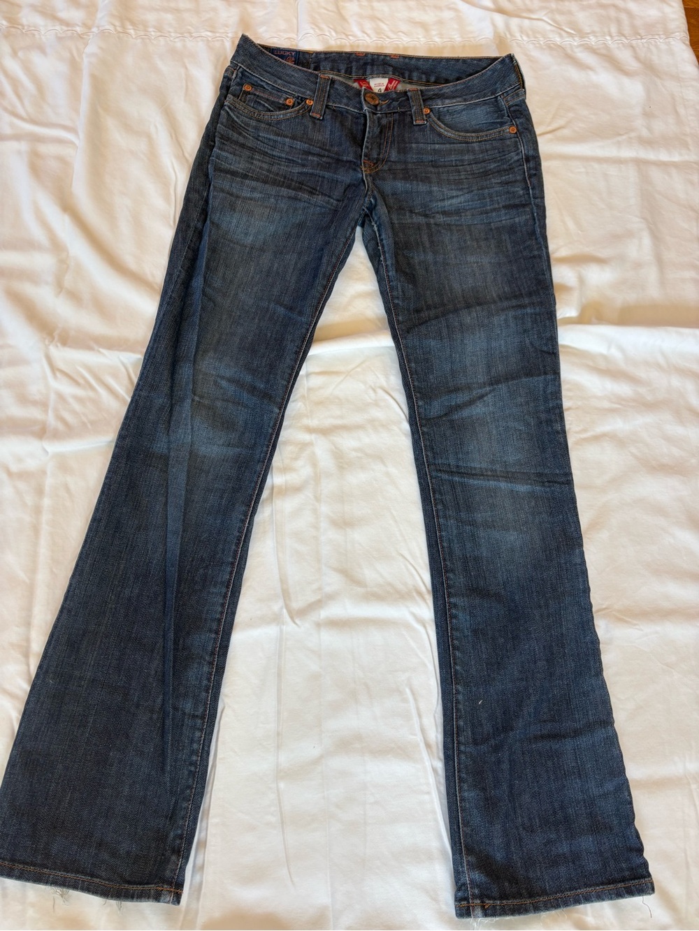 Lucky Brand y2k Low Rise Jeans 4/27 Dark Wash Bootcut
